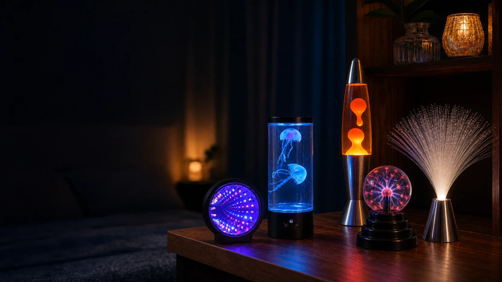 Lava lamps, jellyfish lamps, and novelty gift lighting products