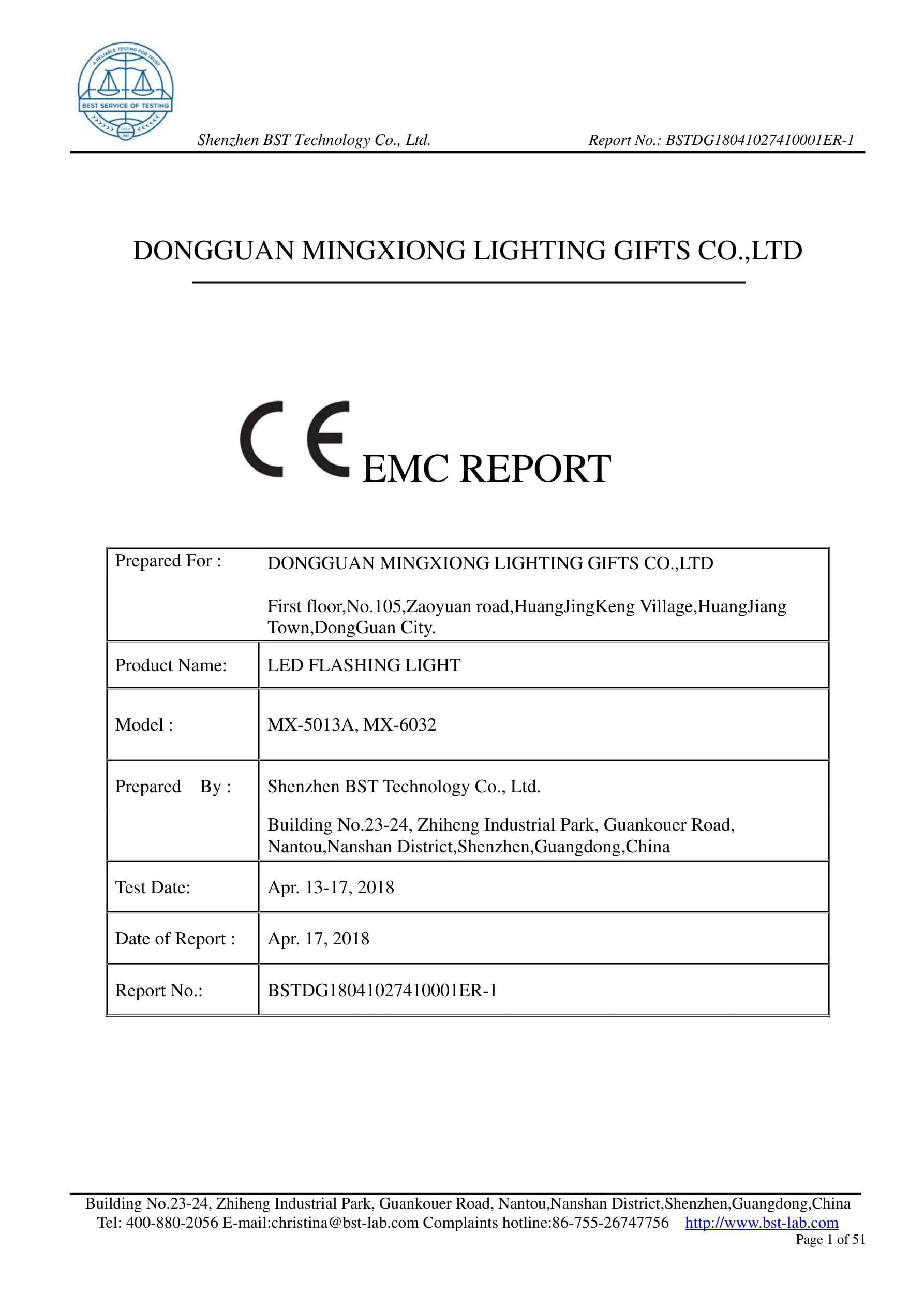 MX-6032 Decorative Light CE EMC certificate preview