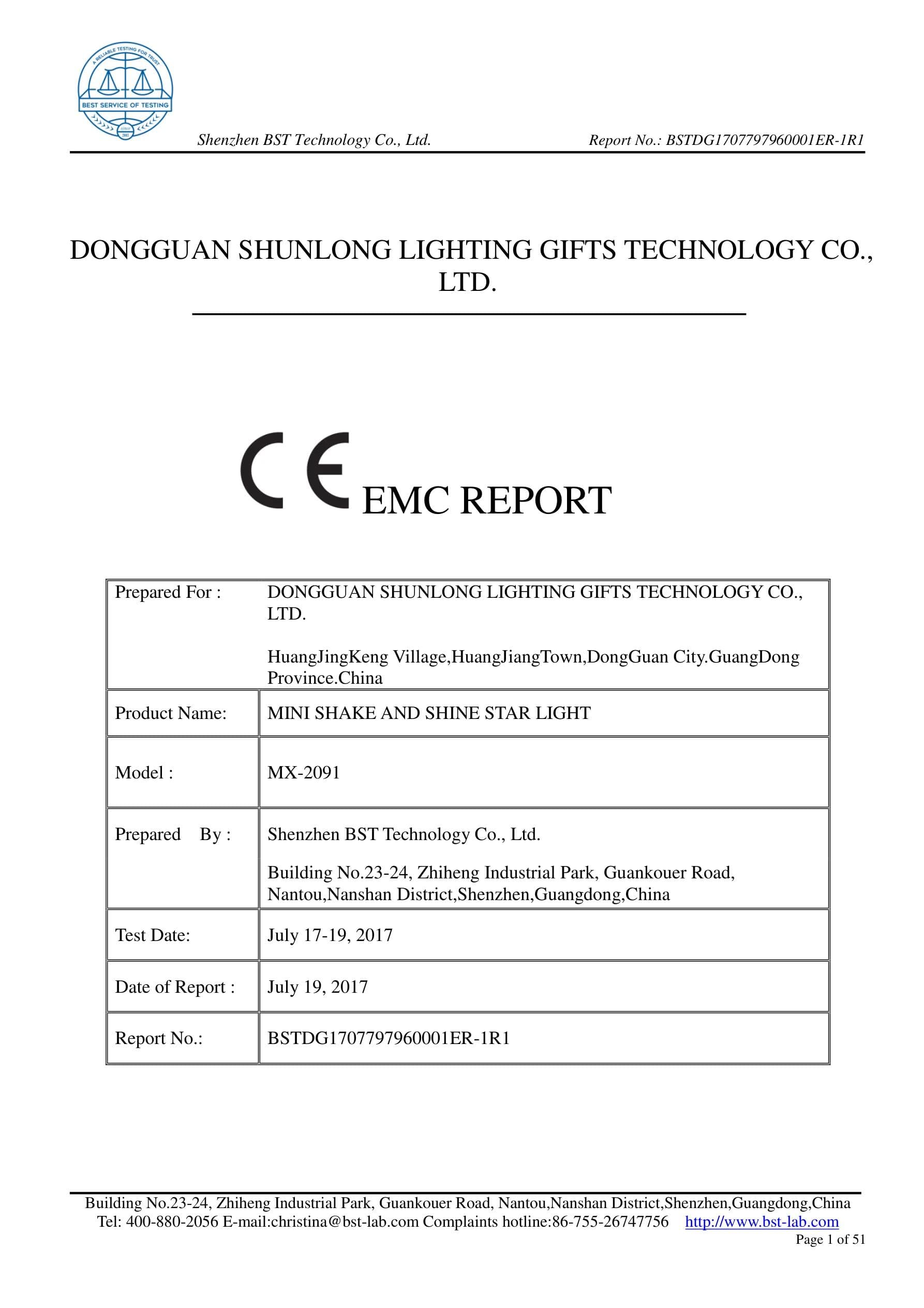 MX-2091 Decorative Light CE EMC certificate preview