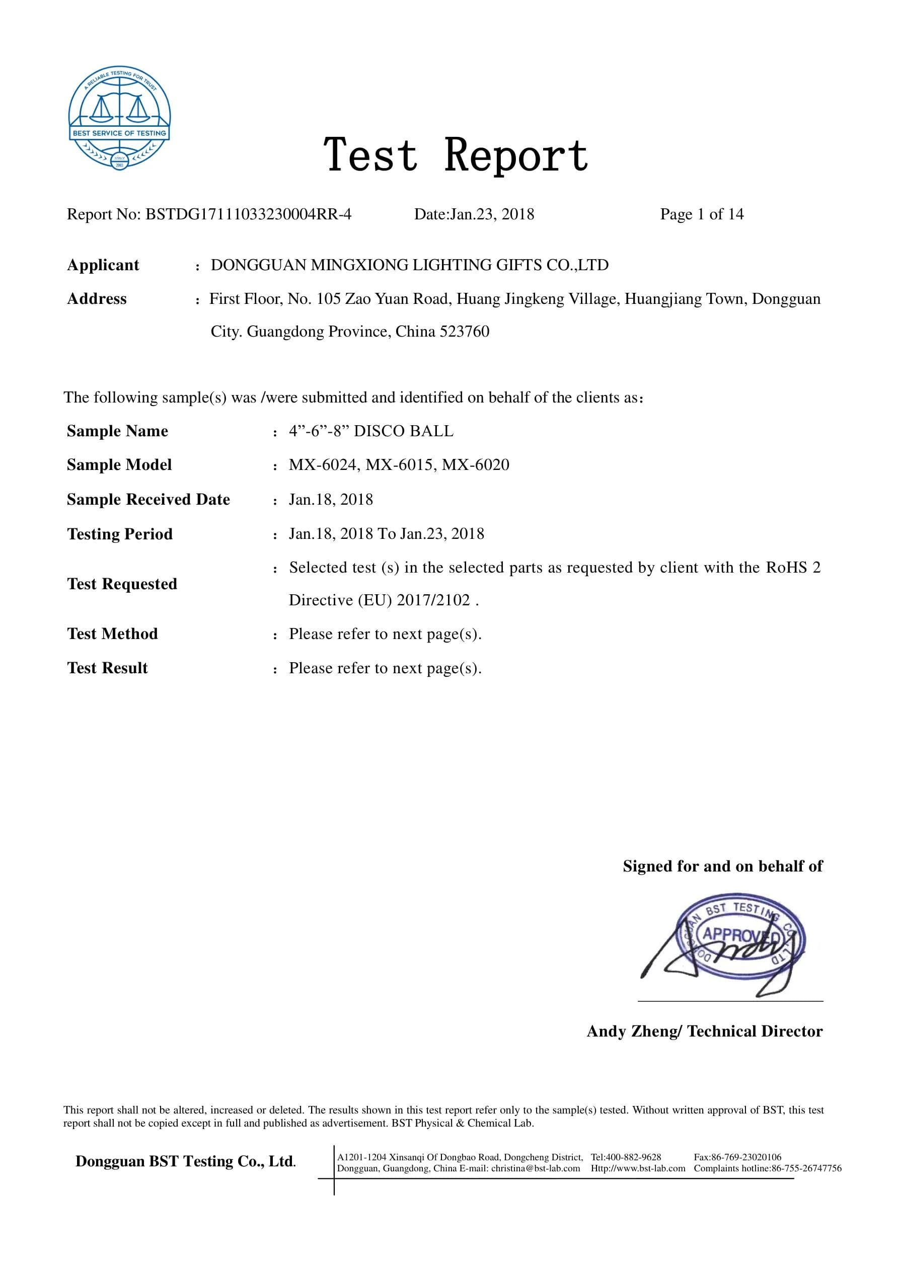 MX-6024 Disco Light RoHS certificate preview