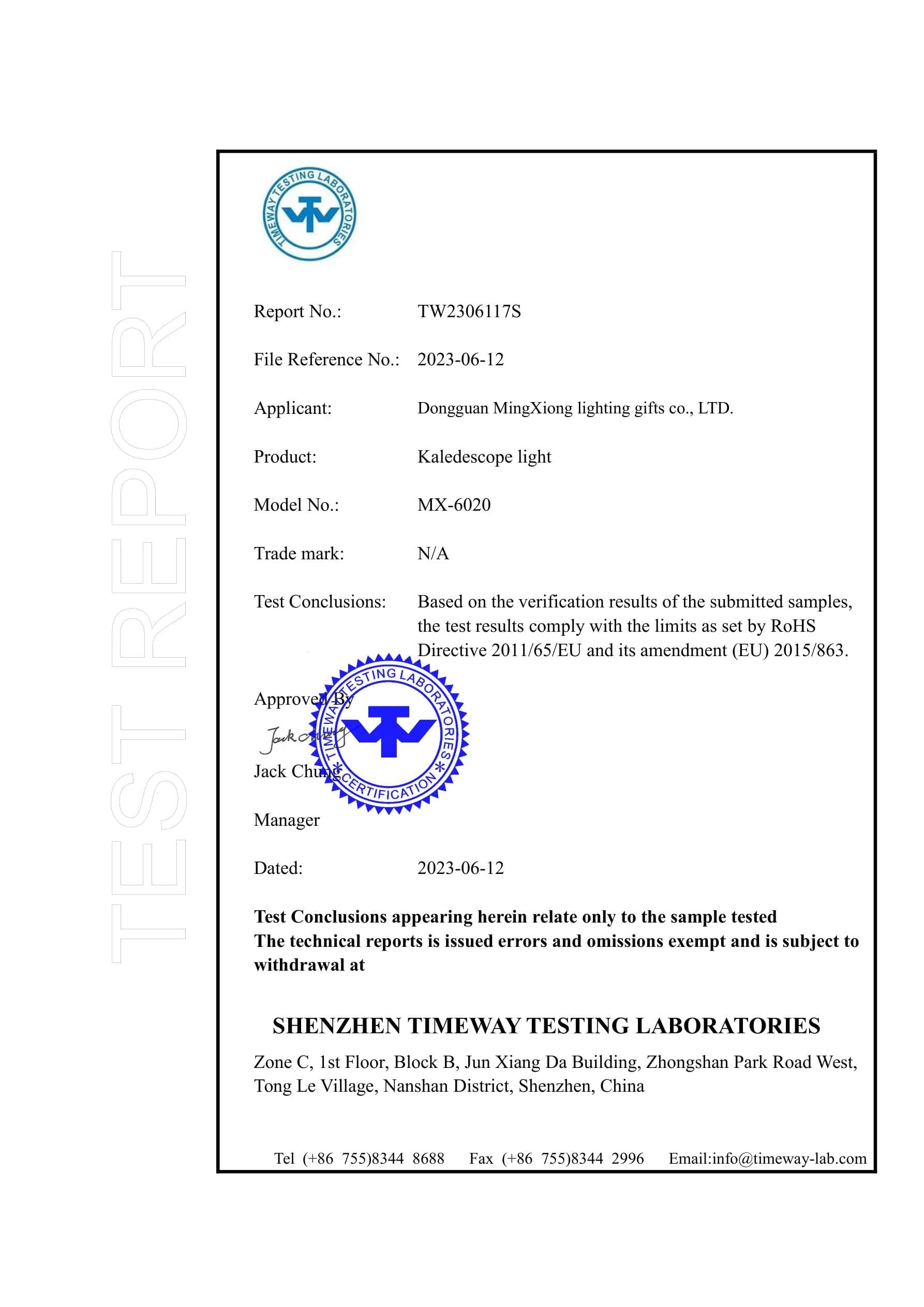 MX-6020 RoHS certificate key page preview