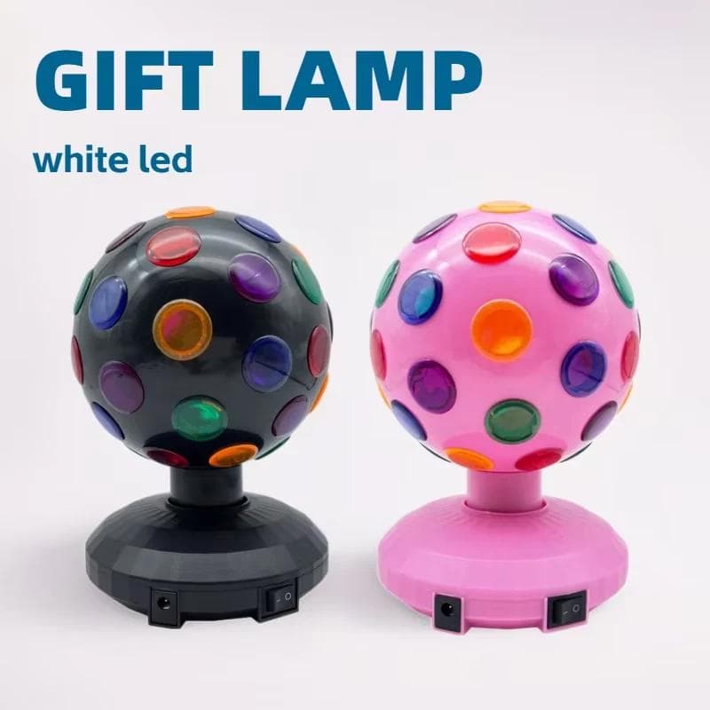 MX-6015 USB mini LED disco ball party light in black and pink housings