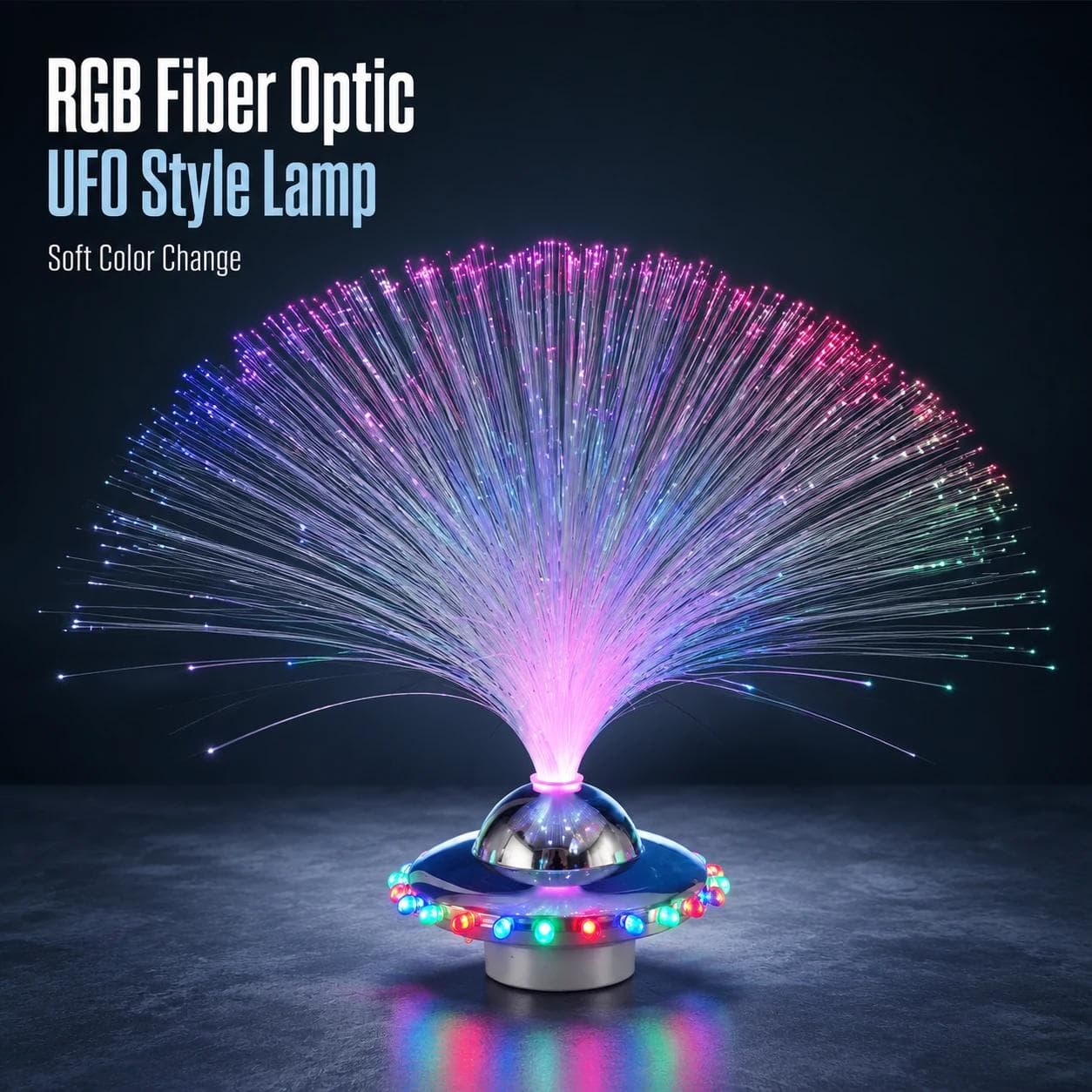 MX-1011u RGB fiber optic decorative night light with colorful glow on a square main image