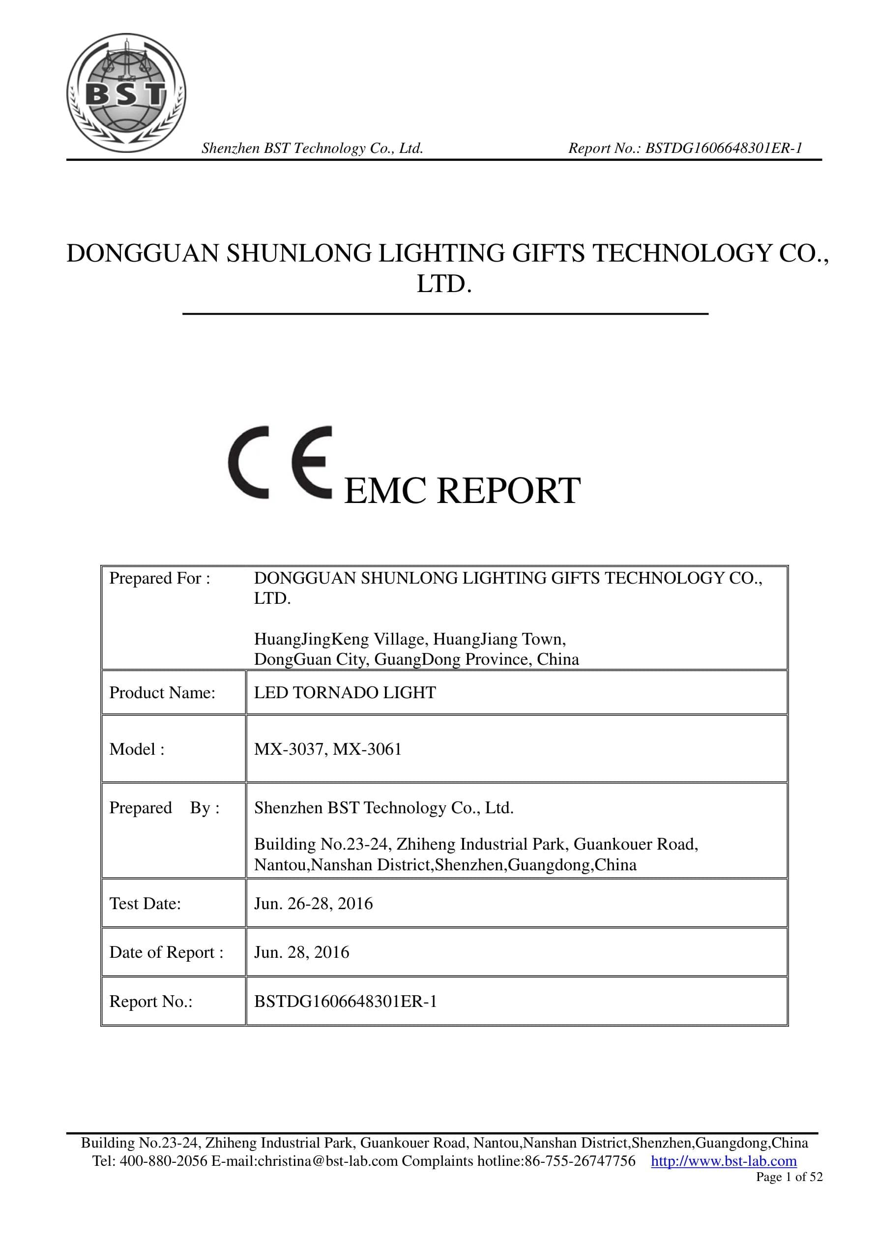 MX-3061 Decorative Light CE EMC certificate preview