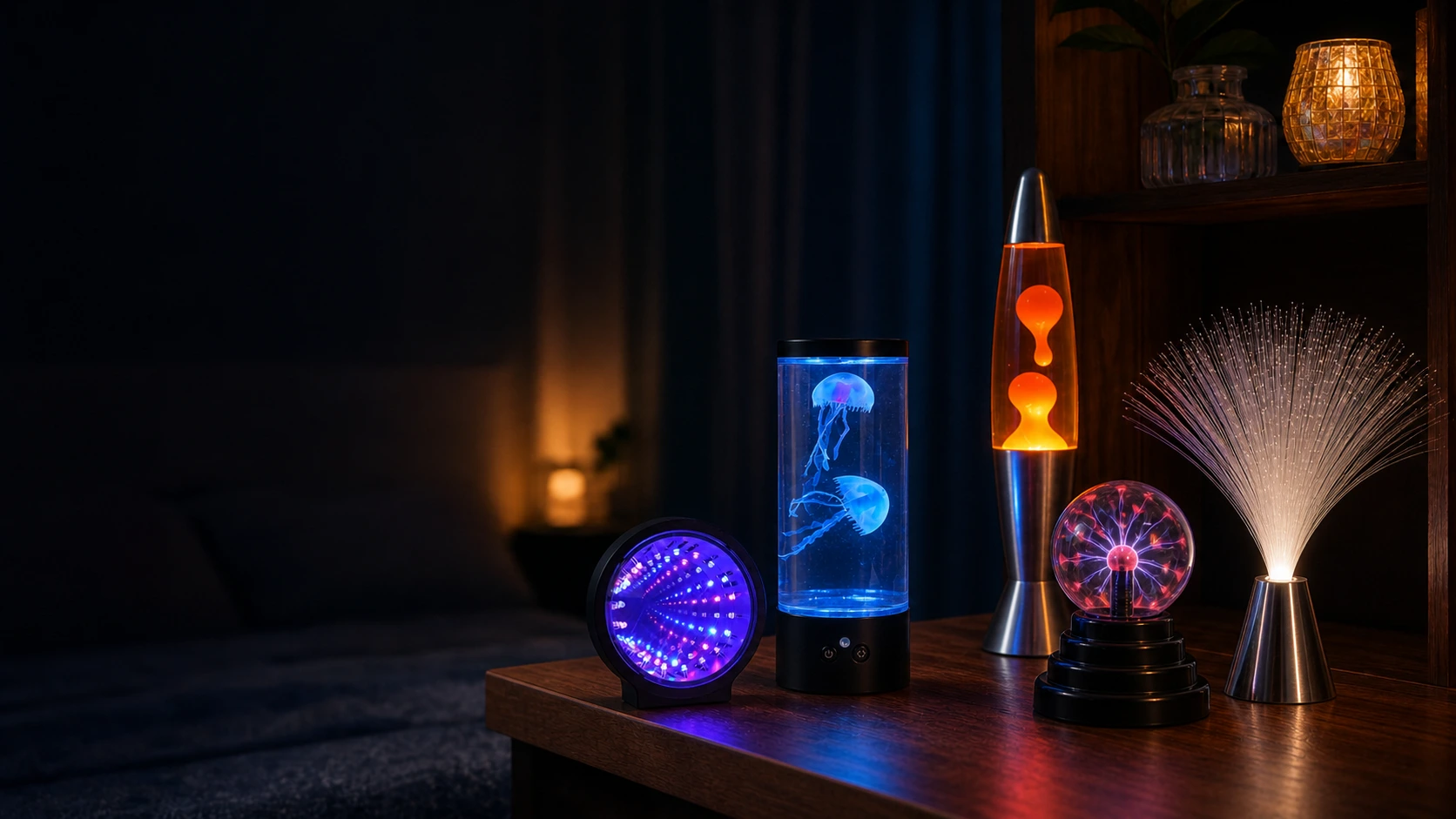 Lava lamps, jellyfish lamps, and novelty gift lighting products